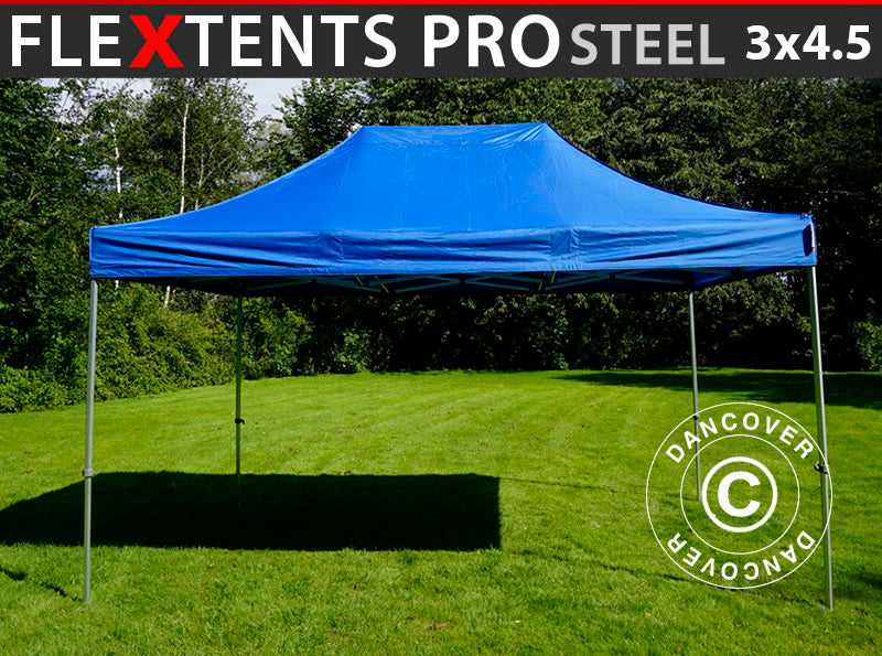 Faltzelt FleXtents PRO Steel 3x4,5m, Blau