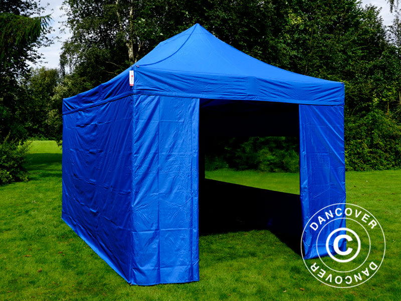 Tente pliante FleXtents PRO Steel 3x4,5m, Bleu, avec 4 cotés