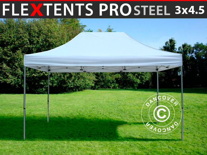 Faltzelt FleXtents PRO Steel 3x4,5m, Weiß