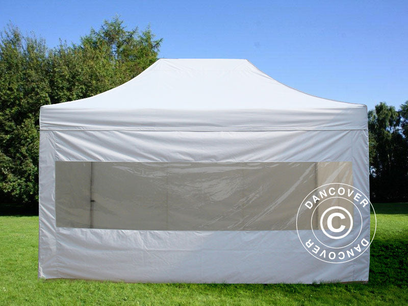 Tente pliante FleXtents PRO Steel 3x4,5m, Blanc, avec 4 cotés