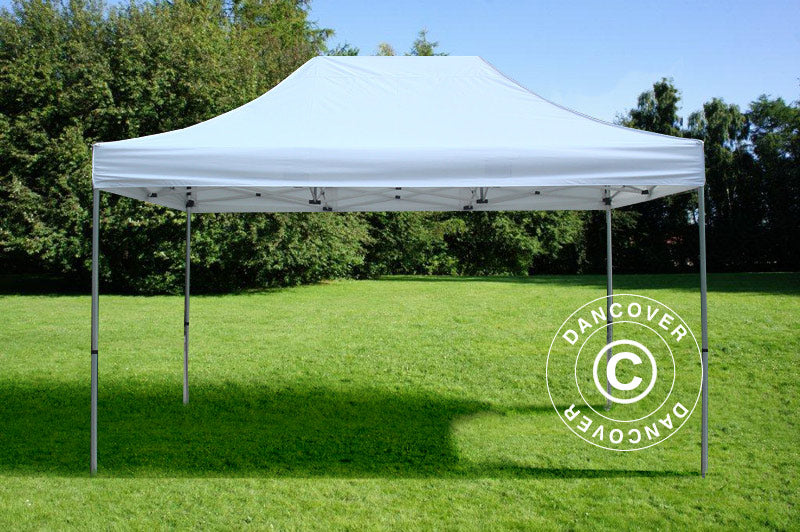 Faltzelt FleXtents PRO Steel 3x4,5m, Weiß, mit 4 Seitenwänden