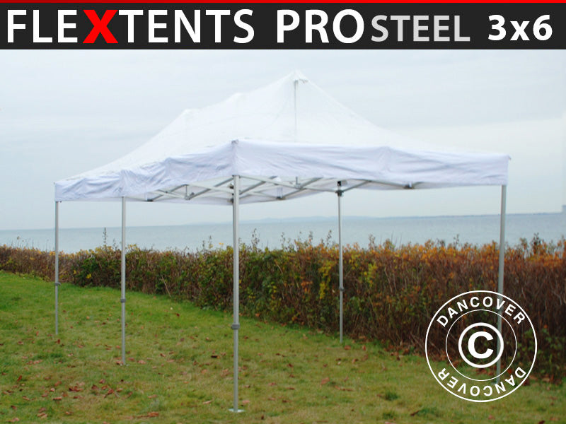Gazebo pieghevole FleXtents PRO Steel 3x6m Trasparente