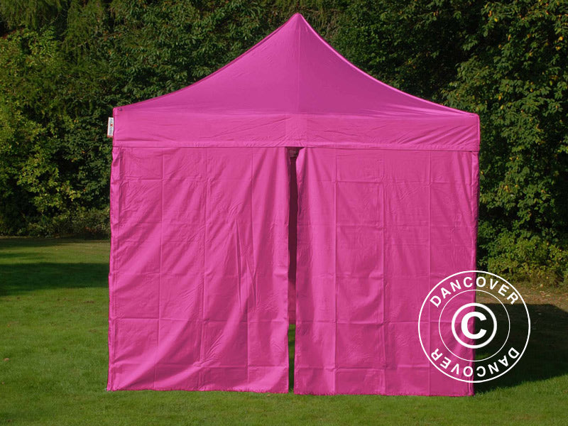 Gazebo pieghevole FleXtents PRO Steel Vintage Style 3x6m Rosa, inclusi 6 fianchi