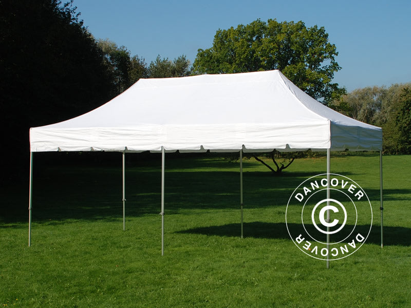 Gazebo pieghevole FleXtents PRO Steel "Peaked" 3x6m Bianco