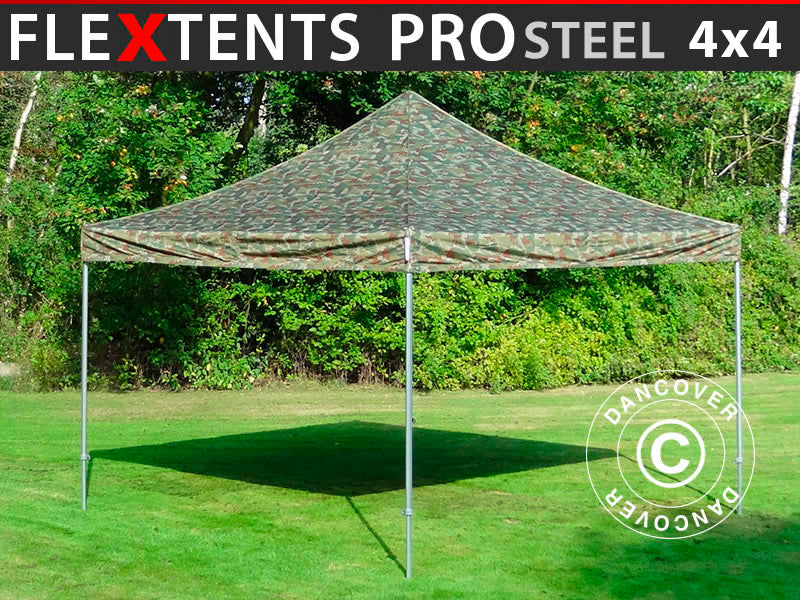 Tente pliante FleXtents PRO Steel 4x4m Camouflage RESTE SEULEMENT 3 PC