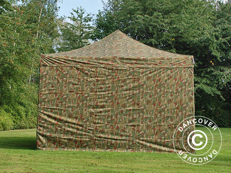 Tente pliante FleXtents PRO Steel 4x4m Camouflage, avec 4 cotés