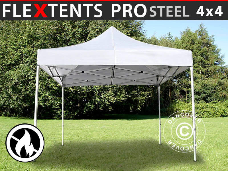 Flext. Pro Steel 4x4m White Top+Frame B1 YU+GL