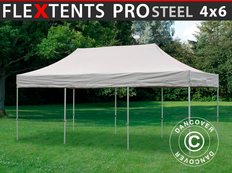 Tente pliante FleXtents PRO Steel 4x6m Latte