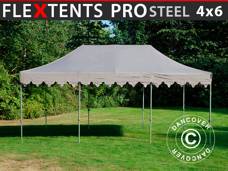 Tente Pliante FleXtents PRO Steel "Morocco" 4x6m Latte