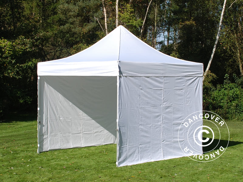 Gazebo pieghevole FleXtents PRO Steel 3x3m Bianco, inclusi 4 fianchi