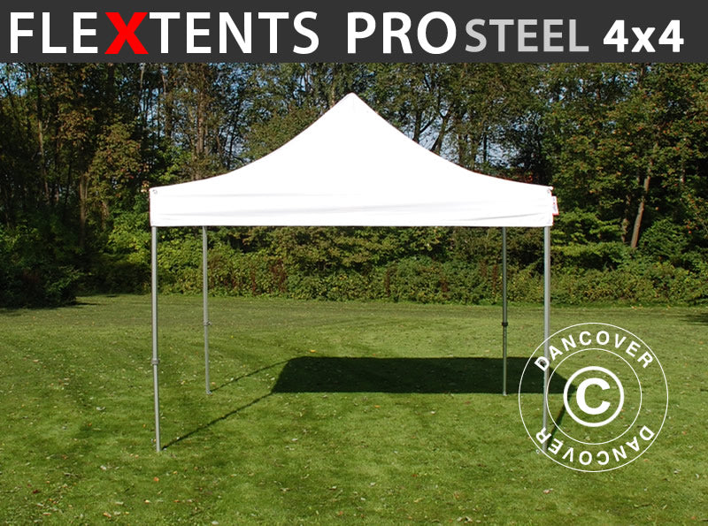 Tente pliante FleXtents PRO Steel 4x4m Blanc