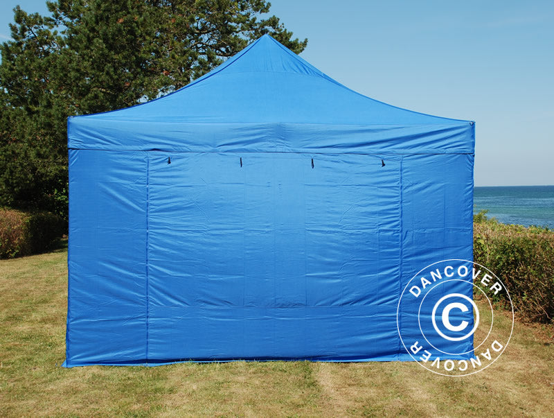 Gazebo pieghevole FleXtents PRO Steel 4x6m Blu, inclusi 8 fianchi