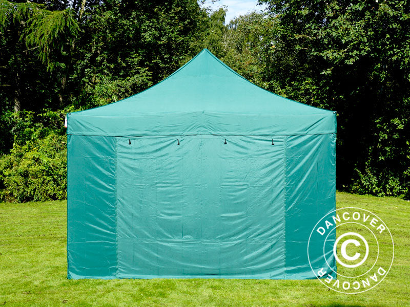 Tente pliante FleXtents PRO Steel 4x6m Vert, avec 8 cotés