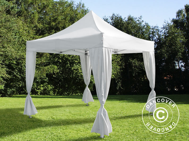 Flext. Steel 3x3m White Top+Frame+Curtains YU