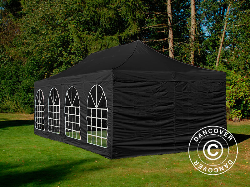 Gazebo pieghevole FleXtents Steel 4x8m Nero, incl. 4 fianchi