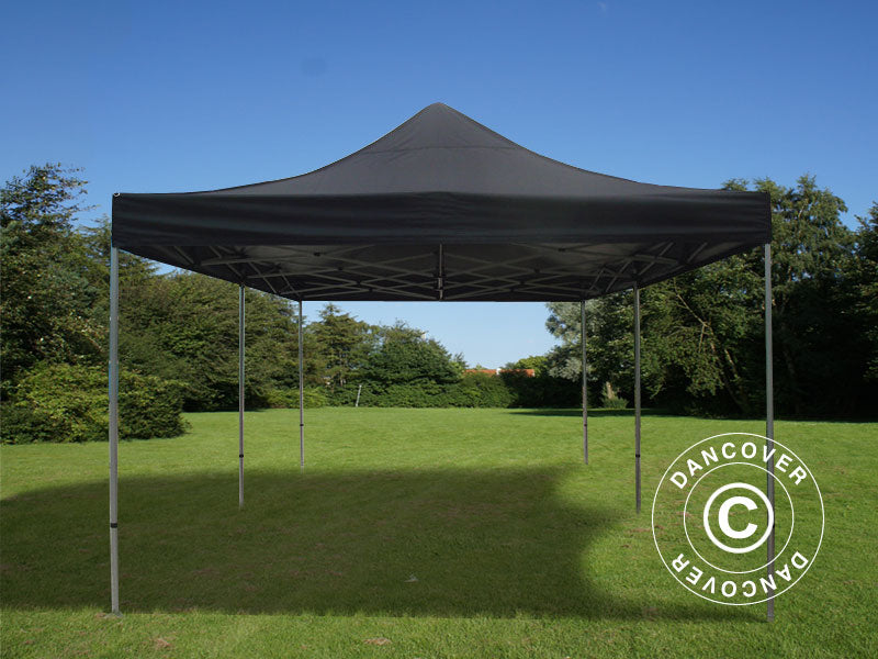 Gazebo pieghevole FleXtents Steel 4x8m Nero, incl. 6 tendaggi decorativi