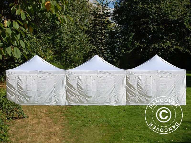 Gazebo pieghevole FleXtents® Steel 12x6m Bianco, incl. 8 pareti laterali