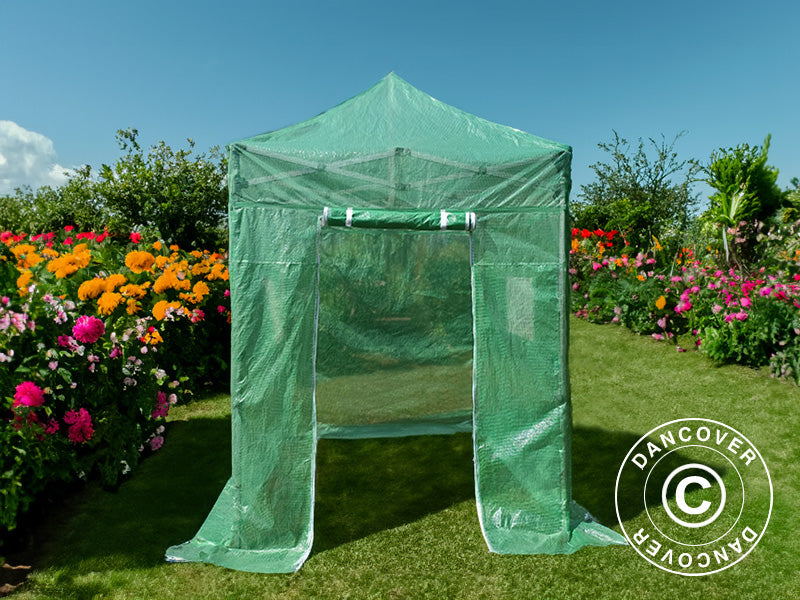 Serre FleX 2x2m, PE, Transparent/Vert