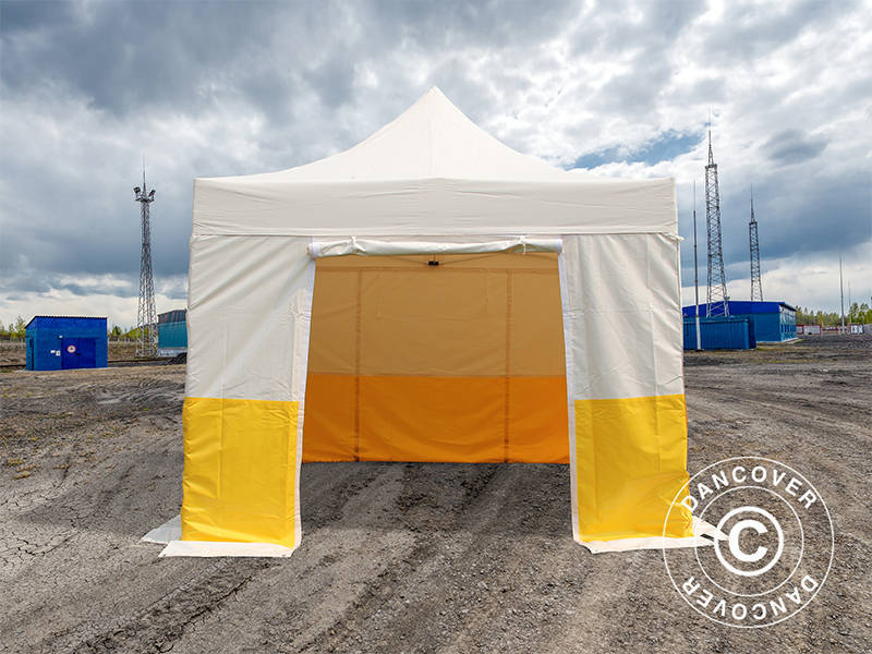 Gazebo pieghevole FleXtents® PRO 3x3m, PVC, Tenda da lavoro, Ritardante di fiamma, incluse 4 pareti laterali