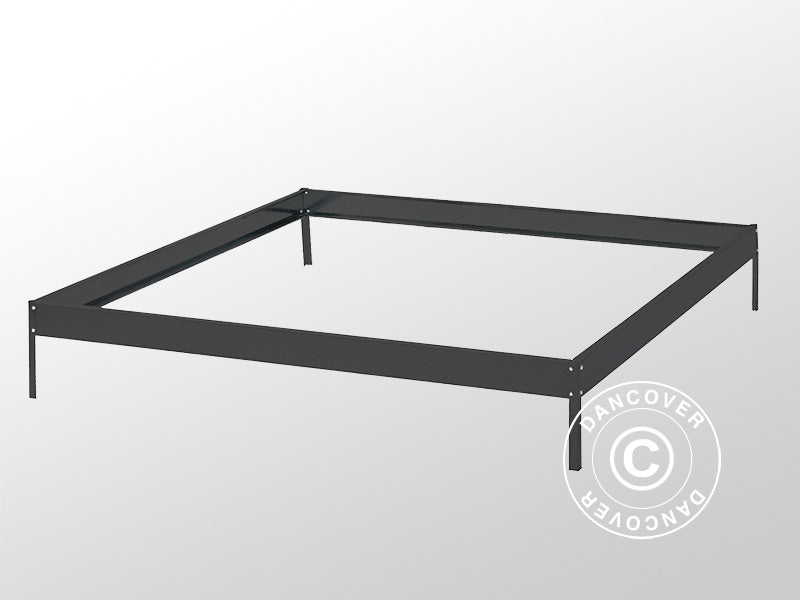 Gewächshaus Polycarbonat 5,89m², 1,9x3,1x2,05m mit Basis, Schwarz