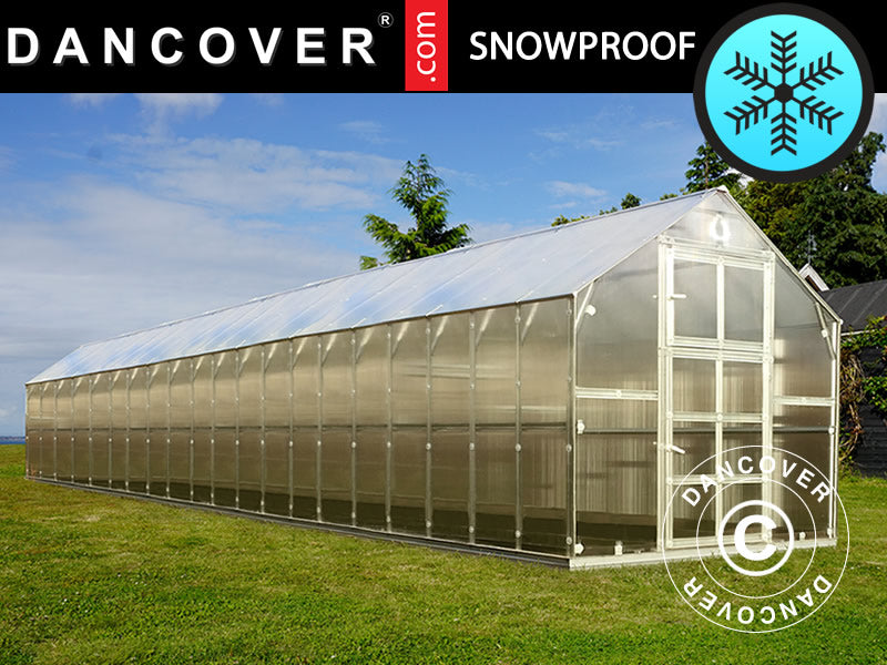 Serre polycarbonate TITAN Classic 480, 23,8m², 2,35x10,12m, Argent