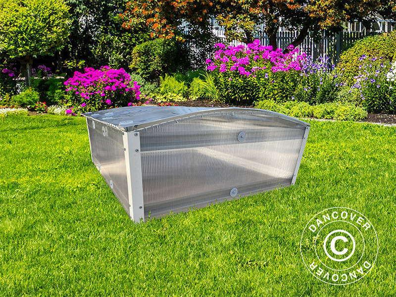 Mini serre, 0,93m², 0,93x1x0,38m, Argent