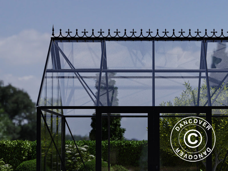 Greenhouse 3,01x2,99x2,95m w/Base and Deco Black