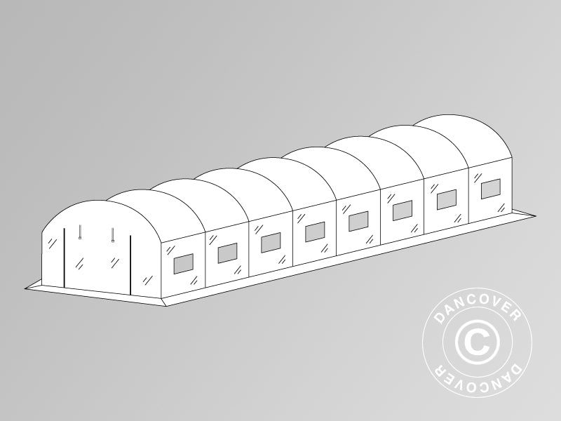 Copertura per serra tunnel, 4x10,6x2m, 180 Micron, Trasparente