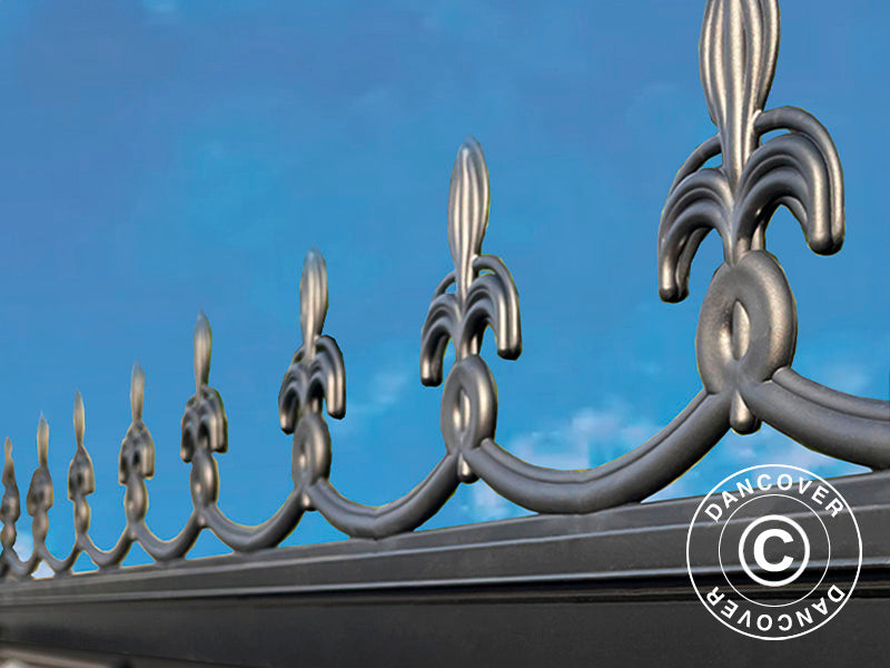 Serra in Vetro 3x4,87x2,6m con base e cresta, 14,61m², Nero