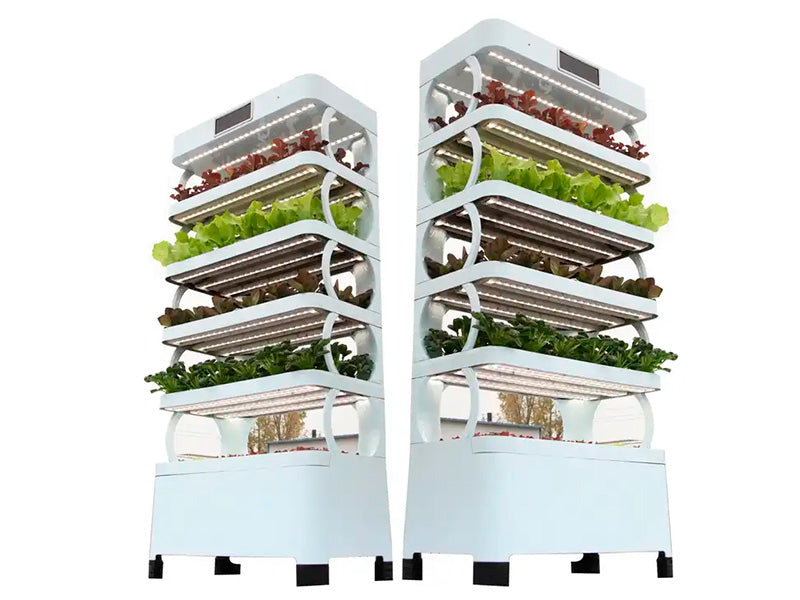 Cabinet de culture hydroponique avec LED, 0,77x0,4x1,7m, Blanc