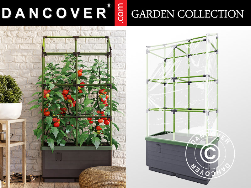 Jardinière CityJungle avec housse pour d’été, jardinière auto-arrosante, 62x33x128cm, Anthracite