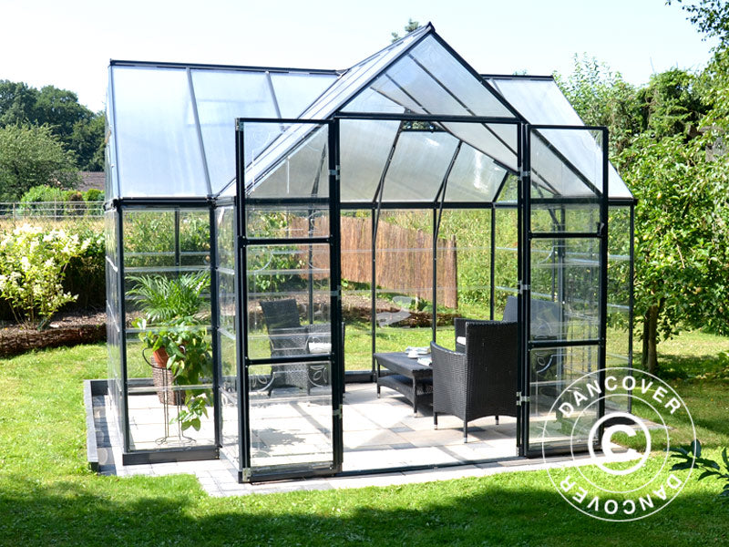Orangerie Polycarbonat VICTORY, 10,41m², Palram/Canopia, 3,66x3,05x2,69m, Grau