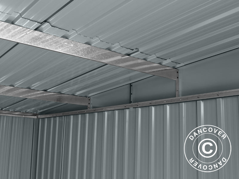 Abri de jardin avec lucarne, 2,38x1,93x2,03m, 4,59m², Anthracite/Blanc