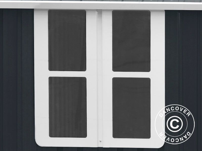 Casetta da giardino, 3,02x1,72x2,29m, 5,19m², Antracite/Bianco