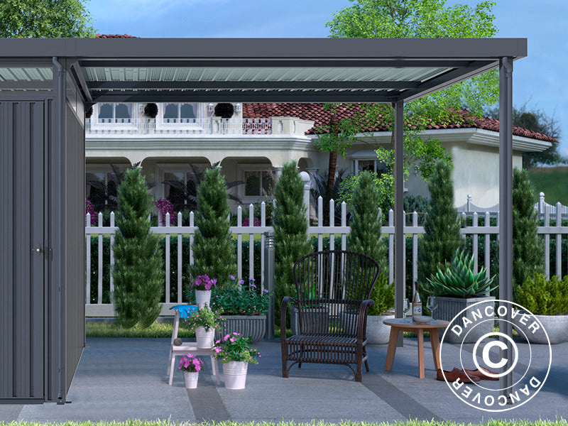 Anbau für Geräteschuppen mit Oberlicht, 2,86x2,45x2,26m, 7m², Anthrazit