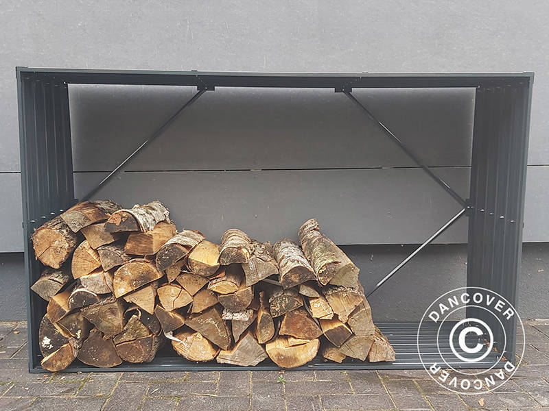 Holzlager, Hochbeet 1,8x0,5x1,1m ProShed®, 0,9m², Anthrazit