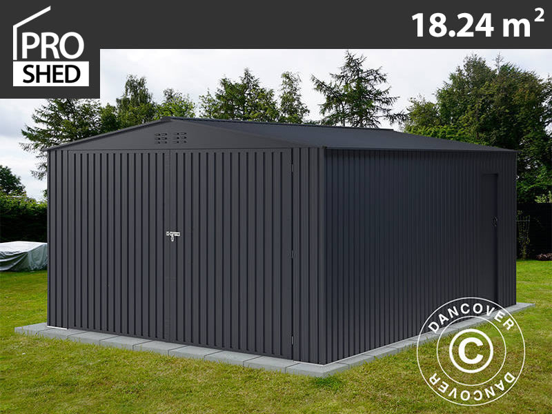 Metallo garage 3,8x4,8x2,32m, 18,24m², ProShed®, Antracite