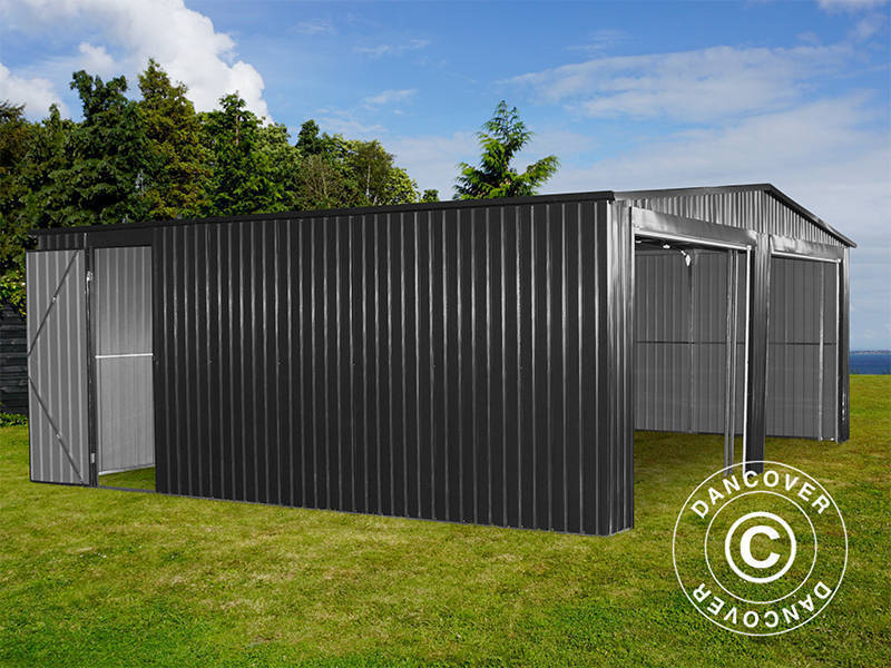 Garage métallique double 6,37x5,13x2,41m, 31,74m², ProShed®, Anthracite