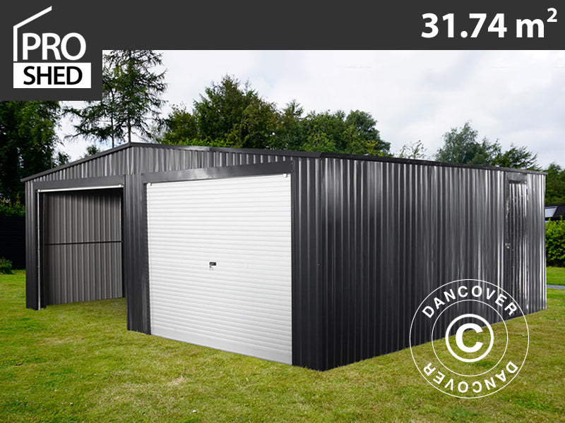 Garage doppio in metallo 6,37x5,13x2,41m, 31,74m², ProShed®, Antracite