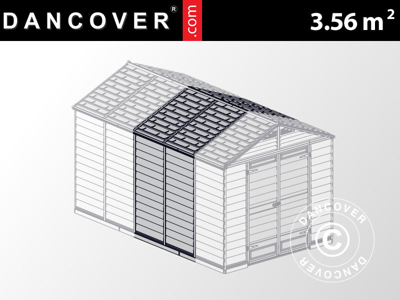 Extension d'abri de jardin en polycarbonate SkyLight, Palram/Canopia, 2,37x1,5x2,34m, Gris RESTE SEULEMENT 1 PC