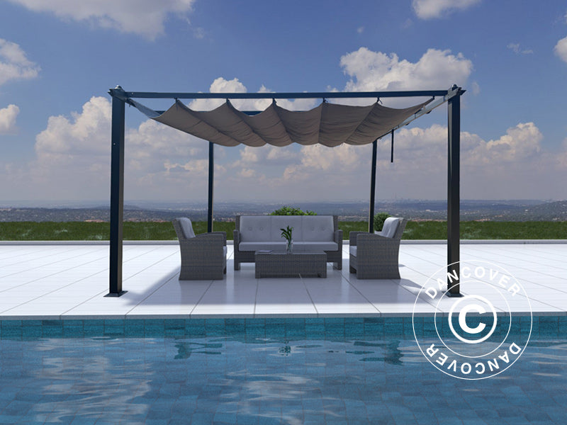 Pergola pavillon Santa Cruz, 3x3m, Dunkelgrau