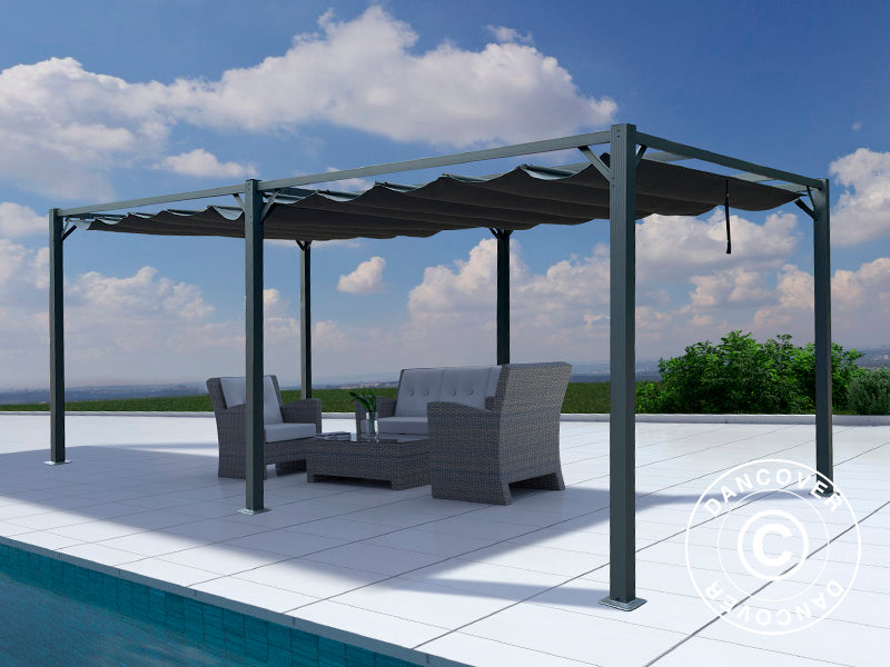 Pergola Santa Cruz, 3x6m, Gris Foncé