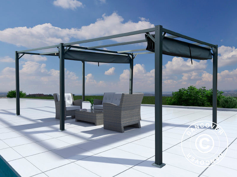 Pergola Santa Cruz, 3x6m, Gris Foncé