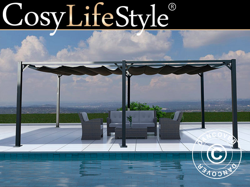 Pergola Gazebo Santa Cruz 3x6m Dark Grey