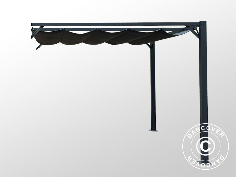 Extension pour pergola Santa Cruz, 4x4m, Gris Foncé