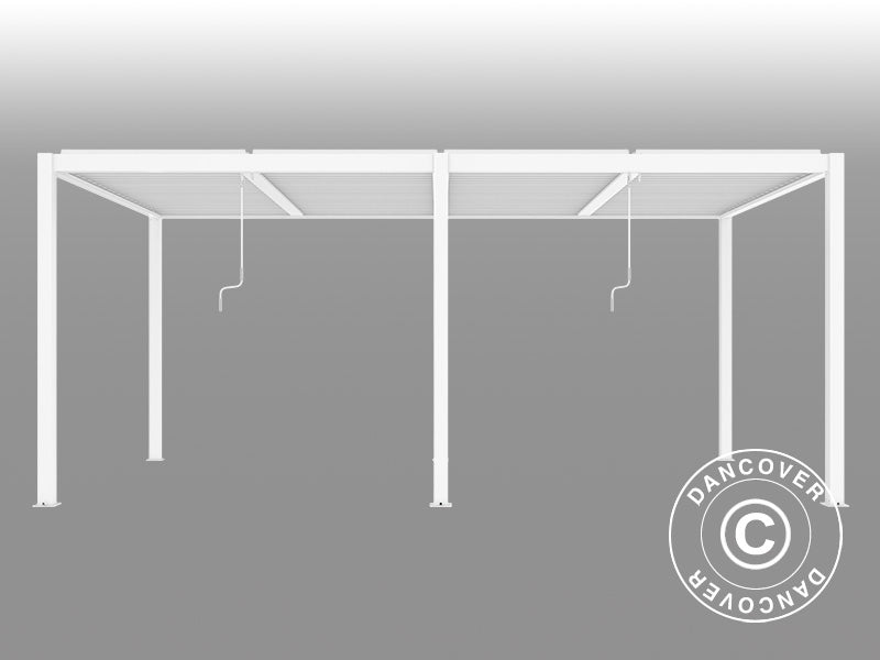 Pergola bioclimatique San Pablo Alu+, 3x5,8m, Blanc