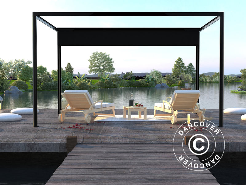 Pergola Gazebo San Fernando 4x4m Black/Dark Grey