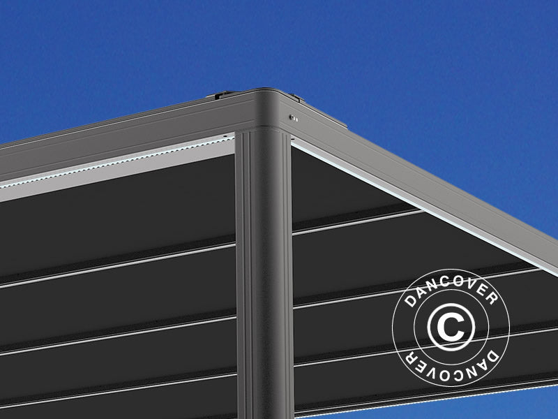 Pergola San Fernando, 4x4m, Noir/Gris foncé