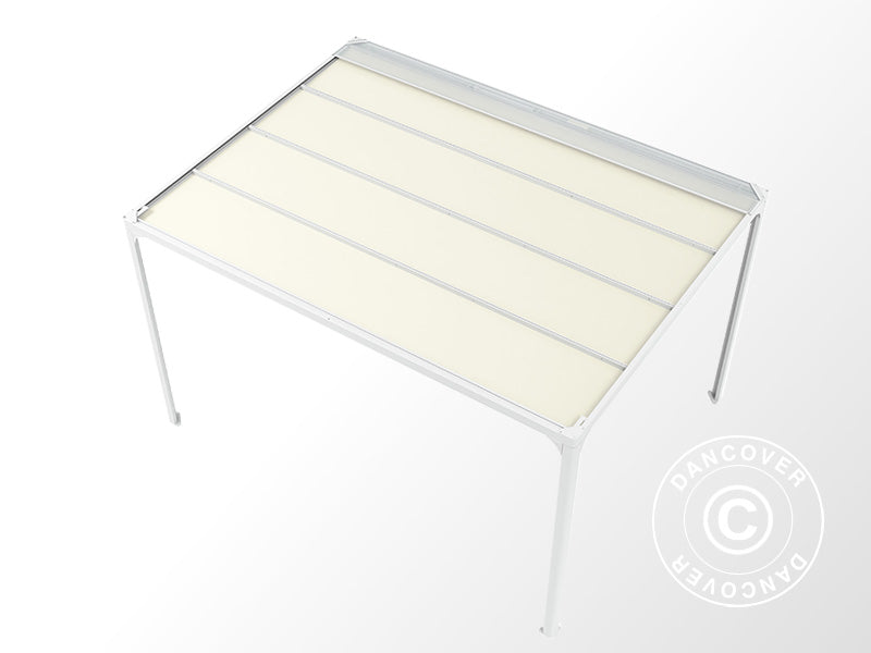 Pergola San Fernando, 4x3m, Blanc/Beige