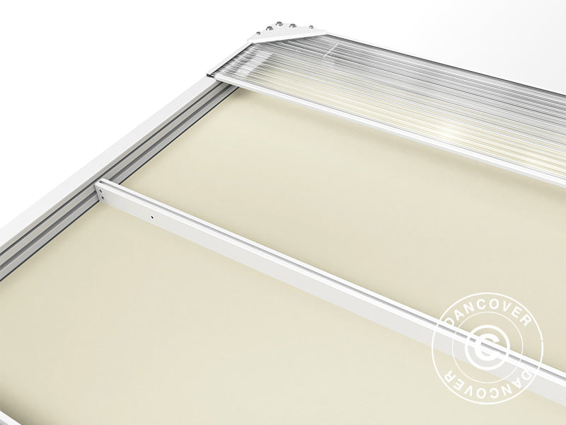 Pergola San Fernando, 4x3m, Blanc/Beige